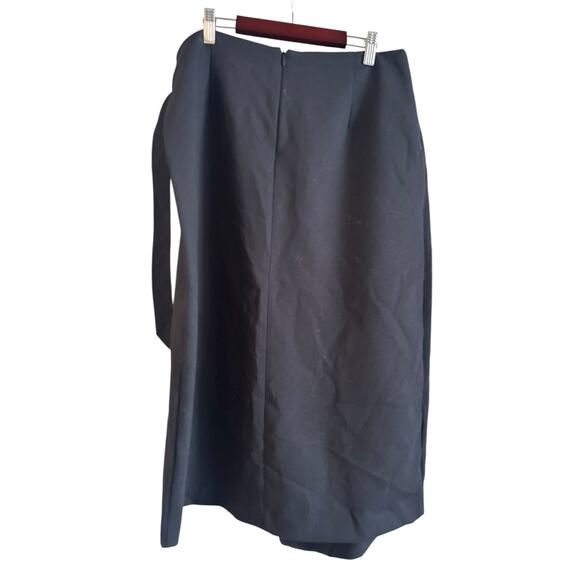 Mango MNG Buckle Detail Midi Black Skirt Size 8 NWT Side Pocket Mid Waist - Picture 3 of 6